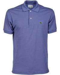 purple and white lacoste shirt