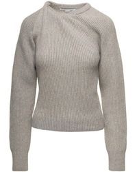 Stella McCartney - Ribbed Jumper With Knot Detail In Cashmere Blend - Lyst