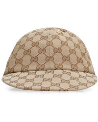 Gucci - Monogram-pattern Striped-trim Woven Cap - Lyst