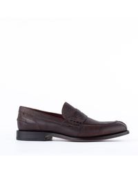 Migliore - Dark Brown Brushed Leather Loafer - Lyst