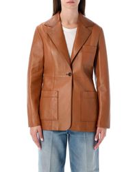 Chloé - Single-breasted Leather Blazer - Lyst