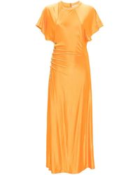 Rabanne - Gathered Maxi Dresses With Short Sleeves - Lyst