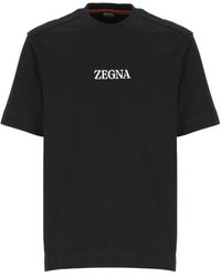 ZEGNA - T-shirts And Polos Black - Lyst