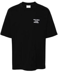 Drole de Monsieur - Black Crewneck T-shirt With Slogan Print On The Front And Back In Cotton Man - Lyst