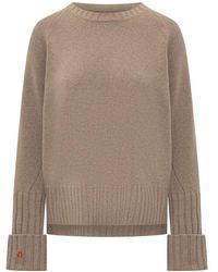 Tory Burch - Ory Burch Wool Sweater With Embroidered Logo - Lyst