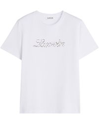 Lanvin - Embroidered Script Logo T-Shirt - Lyst