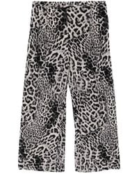 Norma Kamali - Leopard Print Wide Leg Trousers - Lyst