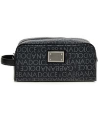 Dolce & Gabbana - Leather Toiletry Bag Beauty Black - Lyst