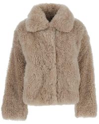 Yves Salomon - Fur Jacket With Spread Collar And Front Concealed Closure - Lyst