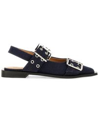 Ganni - Denim Slingback Ballets - Lyst