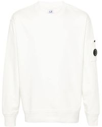 C.P. Company - Cotton Diagonal Fleece Lens Sweatshirt - Lyst