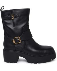 Michael Kors - 'perry' Black Shiny Leather Boots - Lyst
