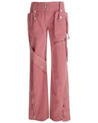 Blumarine - Cargo Trousers With Satin Inserts - Lyst