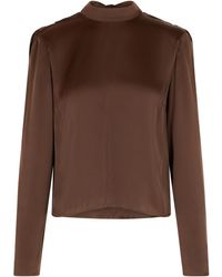 ROTATE BIRGER CHRISTENSEN - 'bowina' Brown Polyester Blouse - Lyst