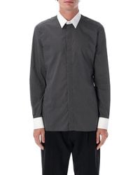 Tom Ford - Cotton Shirt With Diamond Print And Contrast Collar - Lyst