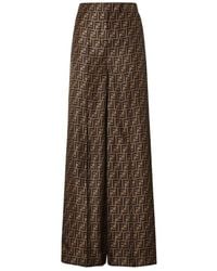 Fendi - Ff Silk Trousers - Lyst