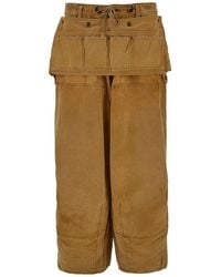 Needles - Beige Jeans With Apron Detail And Logo Patch In Cotton Denim - Lyst