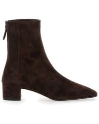 Aquazzura - 'Saint Honore' Ankle Boots With Low Block Heel And Rear Zip Closure - Lyst