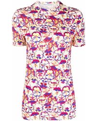 Rabanne - Short-Sleeved T-Shirt With Floral Print - Lyst