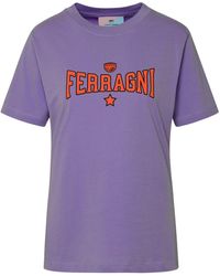 Chiara Ferragni - Lilac Cotton T-shirt - Lyst