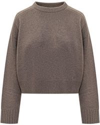 Loulou de Saison - Taupe Wool Sweater With Crew Neck - Lyst