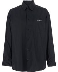 Off-White c/o Virgil Abloh - 'Brush Arrow' Shirt With Logo Lettering On The Front And Maxi Print On The Rear - Lyst