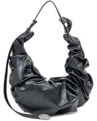 DIESEL - Draped Shoulder Bag With Metallic Logo - Lyst