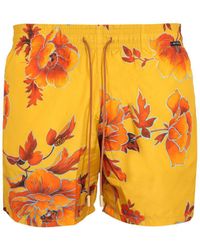 Etro - Boxer Swimsuit With Maxi Floral Print - Lyst