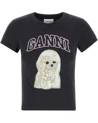 Ganni - Poodle Organic Cotton T-Shirt - Lyst