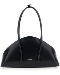 FEDERICO CINA - 'tortellino' Black Shoulder Bag With Double Top Handles In Leather Woman - Lyst