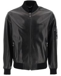 Versace - Leather Bomber Jacket - Lyst