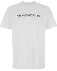 Emporio Armani - And Crewneck T-Shirt With Writing - Lyst