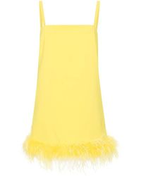Pinko - Dress With Feathers - Lyst