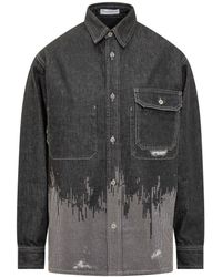 JW Anderson - Dark Cotton Denim Shirt Jacket - Lyst