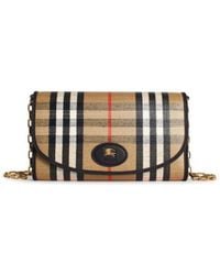 Burberry - 'Highlands' Sand Cotton Blend Crossbody Wallet - Lyst