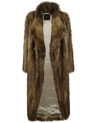 BB COUTURE - Wood Long Coat Eco Fur - Lyst