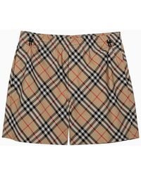 Burberry - Check Pattern Swimming Costume - Lyst