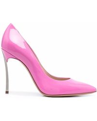 Casadei Woman's Blade Tiffany Pink Leather Court Shoes