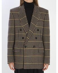 Saint Laurent - Checked Wool Jacket - Lyst
