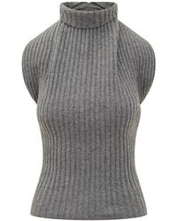 Victoria Beckham - Sleeveless High Neck Top - Lyst