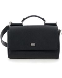 Dolce & Gabbana - 'Sicily' Crossbody Bag With Adjustable And Removable Shoulder Strap And Logo Plaque On The Front - Lyst