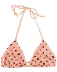 水着・ビーチグッズその他 FENDI Micro patchwork bikini top Fendi Bikini in Black | Lyst