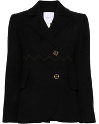 Patou - Wave-Trim Tweed Jacket - Lyst