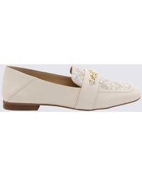 MICHAEL Michael Kors - Cream Leather And Canvas Tiffanie Loafers - Lyst