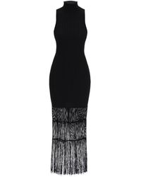 Khaite - "Ribbed Knit Dress With Fringe Details" - Lyst