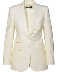Dolce & Gabbana - White Virgin Wool Blend Blazer - Lyst
