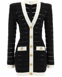 Balmain - Dress With Transparent Inserts - Lyst