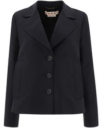 Marni - A-line Cady Jacket With Back Pleat - Lyst