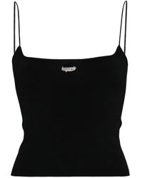 DSquared² - Logo-Plaque Knitted Crop Top - Lyst