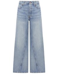 Ganni - Seam-detail Wide-leg Jeans - Lyst